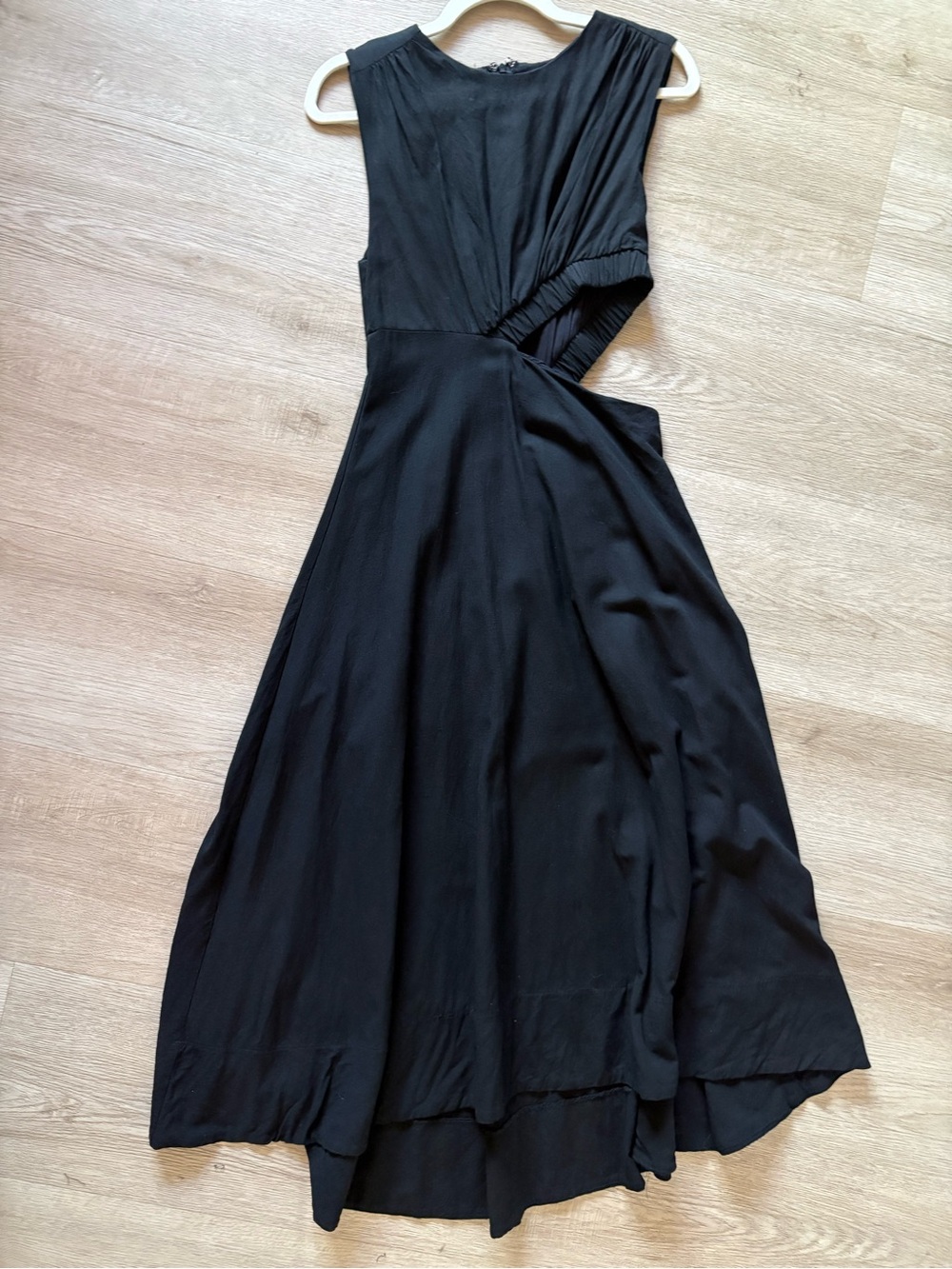 Women's Black Maxi Dress with Side Cutout - Picture 2 of 4